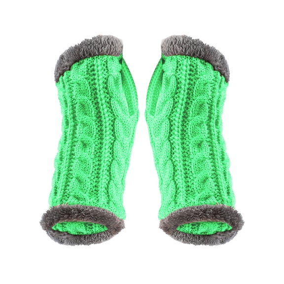 IMENGL Gloves for Women Soft Thickened Plush Autumn and Winter Warm Figure Sleeves Knitted Wool Comfy Women's Work Gloves,Green