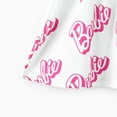 thumbnail image 6 of Barbie Girls Dress Roseowhite Allover Letter Print Bowknot Sleeveless Summer Dresses Sizes 7-8 Years, 6 of 8