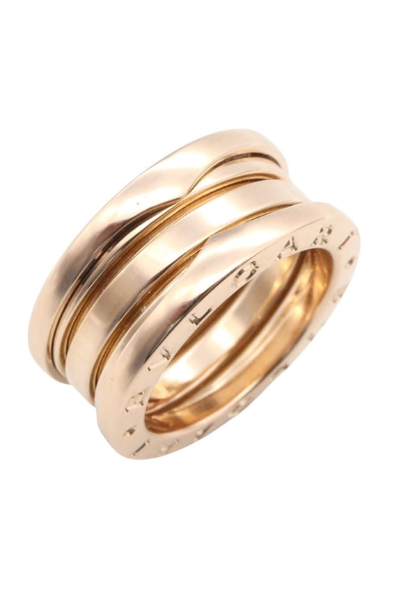 Pre-Owned BVLGARI B-zero1 Ring, 3-band ring, 18KPG (pink gold), men's and women's, gold tone,...