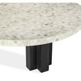 thumbnail image 2 of Artisan Bone Inlay Coffee Table – Ivory Mosaic Surface with Black Column Legs, Jeanneret-Inspired Form, 2 of 5