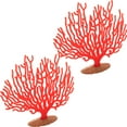 thumbnail image 4 of LABELEPH Fish Tank Decoration Coral Shape Plastic Red For Friends Christmas 2Pcs 6.5X5.7X1.1In, 4 of 8