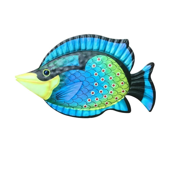 Mikilon Iron Fish Hanging Decoration Garden Home Crafts Decoration Fish Wall Hanging