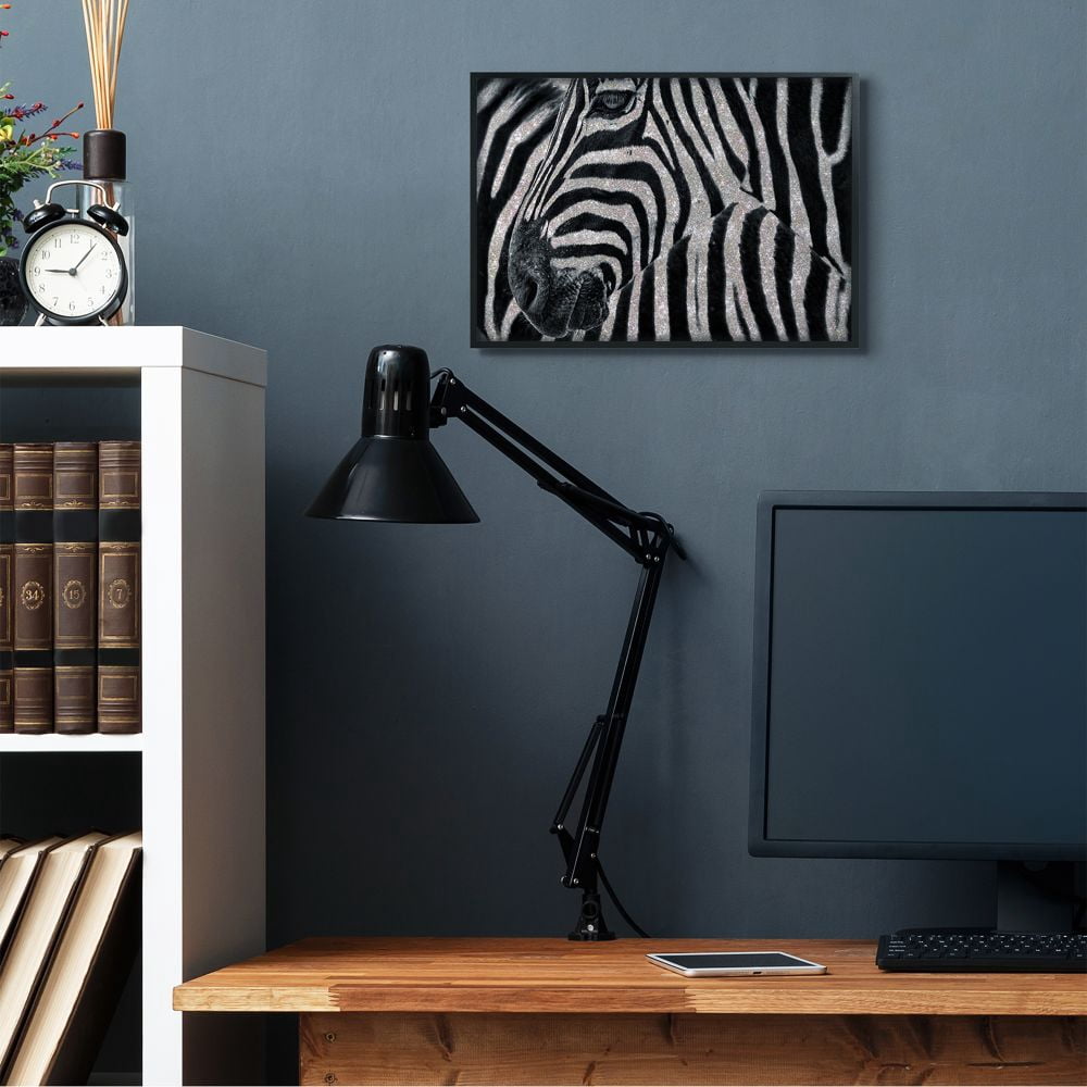 Stupell Industries Glitter Zebra Glam Fashion Animal Design Framed Wall Art by Ziwei Li