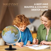 Waypoint Geographic Amazing Earth 2-in-1 Globe with Augmented Reality, 10” Illuminated World Globe, Smart Interactive Globe with Stand, Blue Ocean