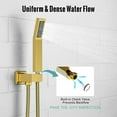 thumbnail image 3 of Shower Faucets Sets Complete Brushed Gold Square Square Rain Shower Head with Handheld Spray (Contain Shower Valve), 3 of 5