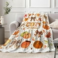 thumbnail image 3 of Fall Bows Throw Blanket, Fall Autumn Brown Beige Plaid Bows Maple Leaves Pumpkin Farmhouse Harvest Thanksgiving Blankets,Cozy Soft Fleece Fuzzy Throw Blanket for Bed Couch Sofa Chairs,40X50, 3 of 6