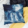 thumbnail image 2 of Patifu Wolf Reversible Throw Pillow Covers  Wolves Howling Pillow Covers Animal Wolves Square Cushion Covers  Mountain Moon Wolf Room Purplish Blue Decor 12x12in, 2 of 5