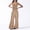 Khaki#1, variant on Women's Summer Jumpsuits,Large Size Loose and Trendy Solid Color Casual Suspender Off Shoulder Jumpsuit Wide Leg Capris Yellow S
