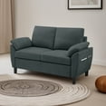 thumbnail image 5 of Soscana Loveseat with Storage Side Pockets, 2 Seat Sofa Love Seat Small Couch for Living Room Bedroom Apartment Office Studio,Dark Gray, 5 of 8
