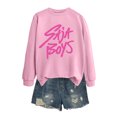 thumbnail image 1 of Moonsky Sudadera pop Demon Hun/er, sudadera Huntrix con cuello redondo, jersey de manga larga para mujer y hombre, ropa de calle, moda urbana (Rosa L), 1 of 4
