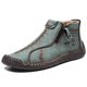 thumbnail image 1 of Men's Handmade Boots, Classic Stitching Ankle Boots, Outdoor Casual Zipper Shoes, 1 of 5