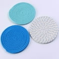 thumbnail image 4 of hoksml Potholders Set Trivets Set Cotton Thread Weave Hot Pot Holders Set (Set Of 3) Stylish , Hot Mats,Spoon Rest For Cooking And Baking By Diameter 7 Inches on Clearance Gifts, 4 of 5