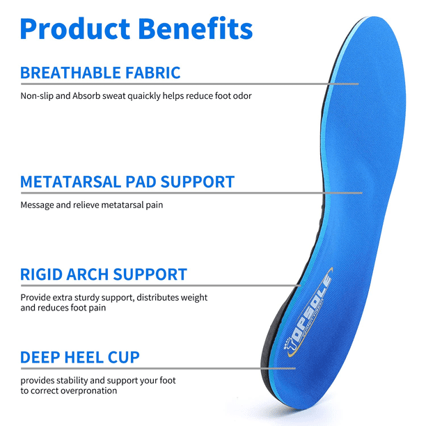 TOPSOLE Plantar Fasciitis Pain Relief Insoles Orthotic Arch