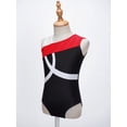 thumbnail image 6 of Aislor Kids Girls Sleeveless Shiny Diamond Gymnastics Dance Athletic Leotard with Shorts 6-16 Black&Red 8, 6 of 7