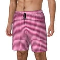 thumbnail image 2 of Fotbe Pink Gingham Men’s Swim Trunks Quick Dry Swim Shorts Board Shorts with Mesh Lining-3X-Large, 2 of 9
