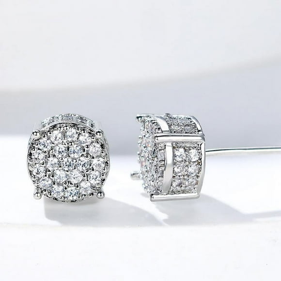 VOLALO 925 Sterling Silver Stud Earrings Birth Cubic Zircon Fashion Jewelry For Women