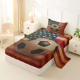 thumbnail image 2 of Manfei Vintage Soccer Twin Sheets,American Flag Bedding,3-Piece,1 Fitted Sheet and 1 Pillowcase, 2 of 6