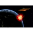 thumbnail image 2 of An orbiting UFO launches a deadly attack upon the surface of Earth Poster Print, 2 of 2
