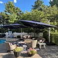 thumbnail image 3 of Purple Leaf 12ft Outdoor Patio Umbrella - Offset Cantilever Design with 360° Rotation, Navy Blue Square Market Umbrella for Deck, Pool, and Garden, 3 of 16