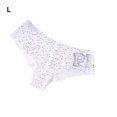 thumbnail image 3 of Qarigey Bragas con letras impresas para mujer, ropa interior amigable con la piel, calzoncillos de seda, cintura baja, ropa interior íntima Ropa interior Blanco METRO, 3 of 6