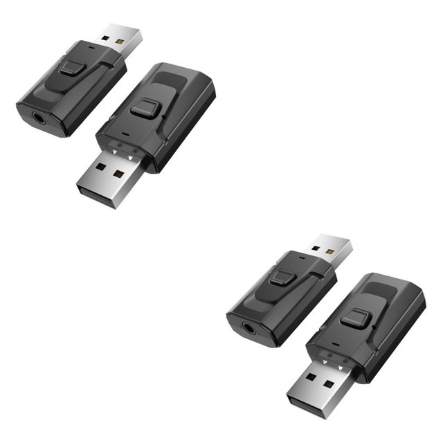 Maytalsory Audio Transmitter Receiver USB Bluetooth-compatible 5.0 Adapter with 3.5mm for Jack Plug And Play Computer Car Headphones No.1 2Set