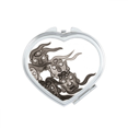 thumbnail image 1 of Chinese Ink Style Five Goblins Heart Mirror Travel Magnification Portable Handheld Pocket Makeup, 1 of 3