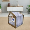 thumbnail image 3 of Striped Pet House, Nautical Anchors and Tape Motifs Sea Life Contrast Strips Maritime Art, Outdoor & Indoor Portable Dog Kennel with Pillow and Cover, 5 Sizes, Lilac Purple, by Ambesonne, 3 of 5