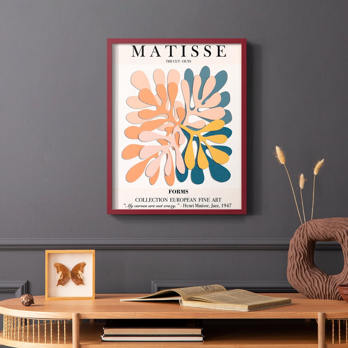 Matisse CXCIV Framed Print in Red Solid Wood 8 x 10 Framed Print