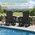 thumbnail image 6 of SERWALL Outdoor Glider Chair, HDPE Wood-Like Patio Glider Rocker All-Weather Porch Glider Black, 6 of 9