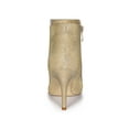 thumbnail image 2 of BLISSFUL STEP Women's Stiletto Heels Glitter Pointed Toe Ankle Boots Zipper Booties Gold 6, 2 of 7