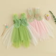 thumbnail image 3 of Fortune Robe de Fée pour Tout-Petites Filles Costume d'Halloween Sans Manches Ailes de Papillon Robe en Tulle, 3 of 9