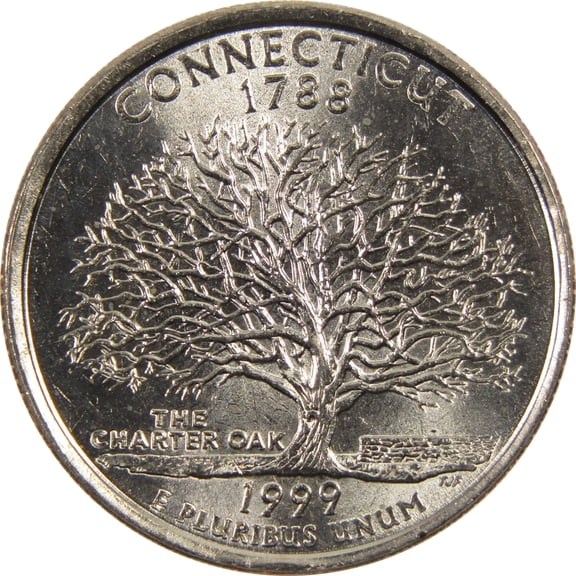 1999 P Connecticut State Quarter BU Uncirculated Clad 25c Coin