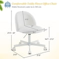 thumbnail image 2 of Silla de tocador VINGLI de felpa teddy blanca con ruedas, 2 of 9