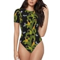 thumbnail image 1 of Balery Corn And Dragonflies Body de cuello redondo de manga corta para mujer Tops de manga corta Tops básicos-Large, 1 of 7