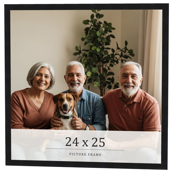 24x25 Frame Black Real Wood Picture Frame Width 0.75 inches | Interior Frame Depth 0.5 inches |