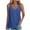 Blue, variant on Uaswgudfs Womens Sleeveless Tank Top with Rounded Neckline, Vertical Decorative Buttons, and Embroidered Cutout Details