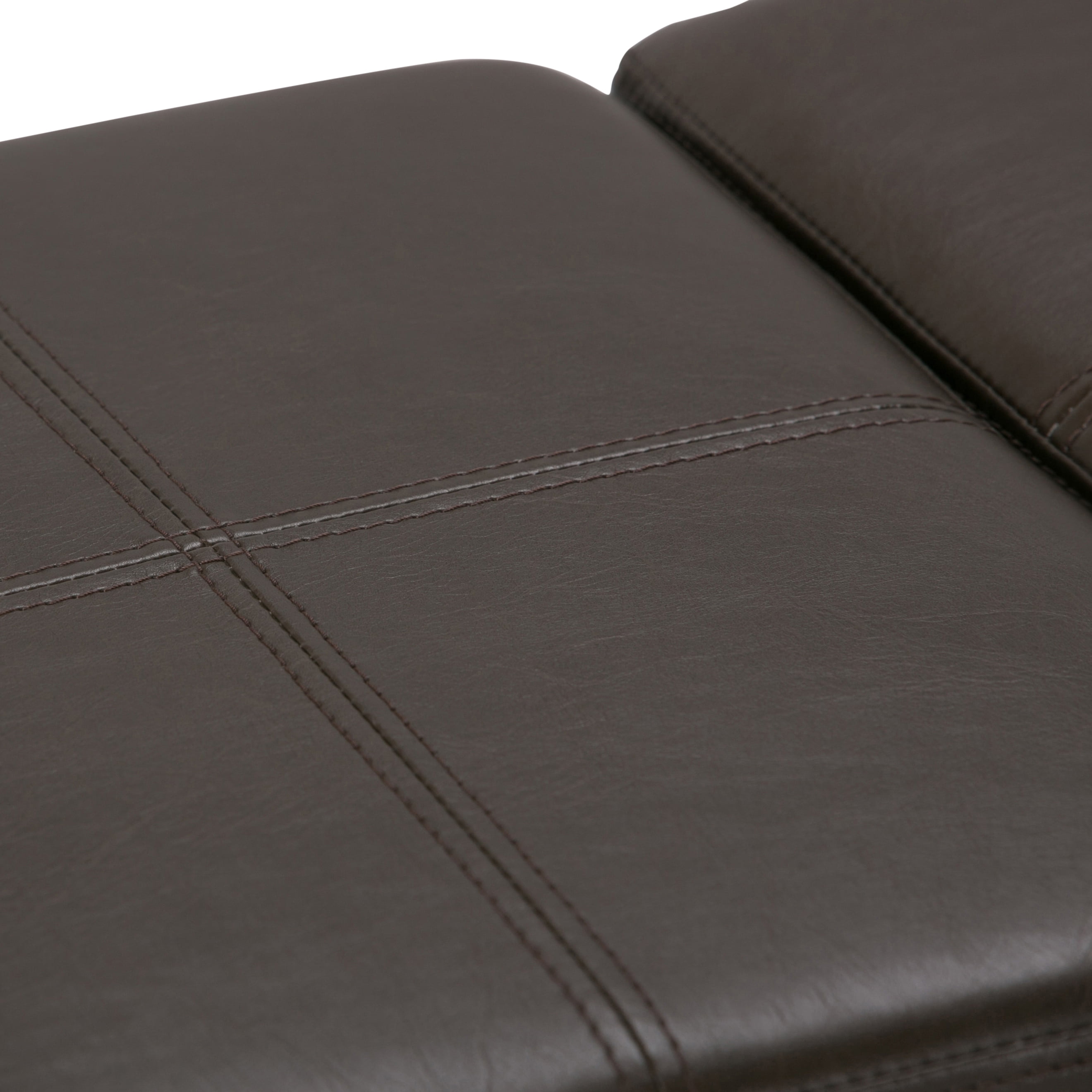 Avalon 42 inch Wide Contemporary Storage Ottoman in Chocolate Brown Vegan Leather