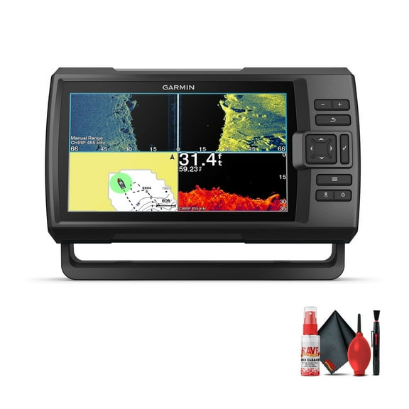 Garmin Striker Vivid 9sv, Easy-to-Use 5-inch Color Fish finder and Sonar Transducer, Vivid Scanning Sonar Color Palettes 9 Inch Bundle With Cleaning kit