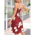 thumbnail image 3 of Summer Dresses for Women Beach Cover Ups Strapless Boho Floral Print Sundress Red M, 3 of 7