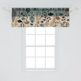 thumbnail image 3 of Floral Art Window Valance, Leaves and Flowers Dandelion on Rustic Farmhouse Back Pastel Tone, Curtain Valance for Kitchen Bedroom Decor with Rod Pocket, 54" X 18", Dark Cadet Blue Beige Tan, 3 of 6