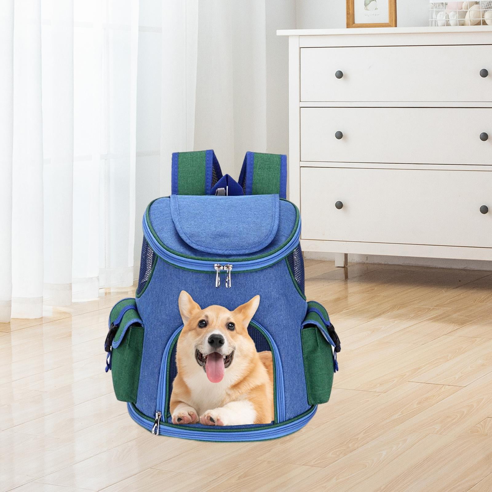 Bvdfgk Pet Carrier Backpack Adjustable Strap 2 Side Bags Carrying Bags Dog Carriers Pet Dark Blue 14lb