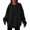 Black, variant on Women Fashion Solid Casual Loose Hoodie Neck Long Sleeve Sport Hoodie Binding