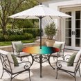 thumbnail image 2 of Round Outdoor Tablecloth with Umbrella Hole and Zipper, Colorful Ombre Tablecloth with Elastic Waterproof, Abstract Modern Art Aesthetics Patio Table Covers for 55" - 60" Picnic Pool Tables, 2 of 9