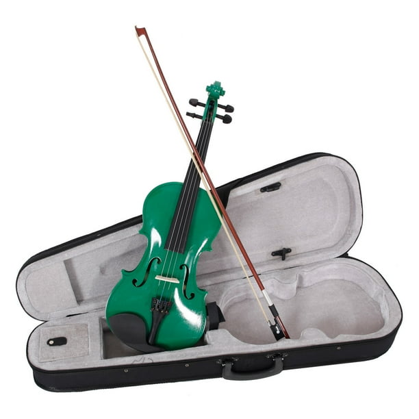 Full Size 4/4 Solid Violin, Acoustic Violin Fiddle Starter Kit with