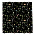 thumbnail image 3 of Ambesonne Floral Shower Curtain, Garden Art Spring Botany, 69"Wx84"L, Dark Grey, 3 of 3