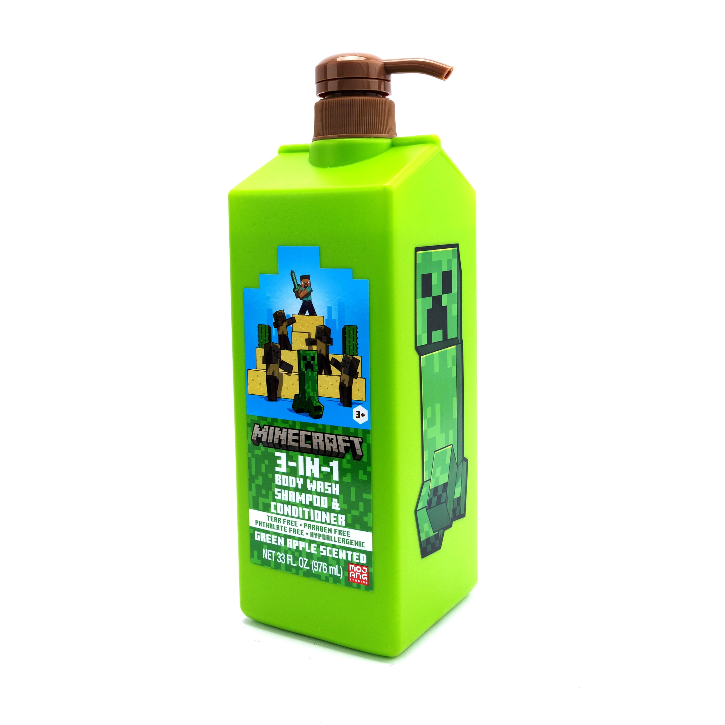 Minecraft 3-in-1 Wash, 33oz, Green Apple Scented, Age 3+