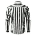 thumbnail image 6 of Hontri Men Shirts Fashion Deals under $15, Mens Fashion Casual Striped Linen Buckle Lapel Long Sleeve Shirt Top Black Xl, 6 of 6