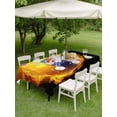 thumbnail image 3 of Outdoor Tablecloth with Umbrella Hole and Zipper, Volleyball Rectangle Table Cloth 52x70 Inch Waterproof Tablecloth, Modern Buruning Flame Sport Black Background Picnic Table Cover for Patio Camping, 3 of 7