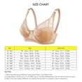 thumbnail image 4 of Sarapandan 3/4 Cup Lace Push Up Bras Pure Color Lace Floral Breathable Adjustable Straps Underwire Cups Bra for Women Skin Color 38/85C, 4 of 5