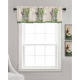 thumbnail image 3 of St. Patrick's Day Linen Curtain Valance for Bedroom/Bathroom/Kitchen/Office/Living/Dining Room Windows,Retro Vase Lavender Eucalyptus Flower Plaid Pocket Topper Drapes Decorative Cafe Drapery 54x18, 3 of 6